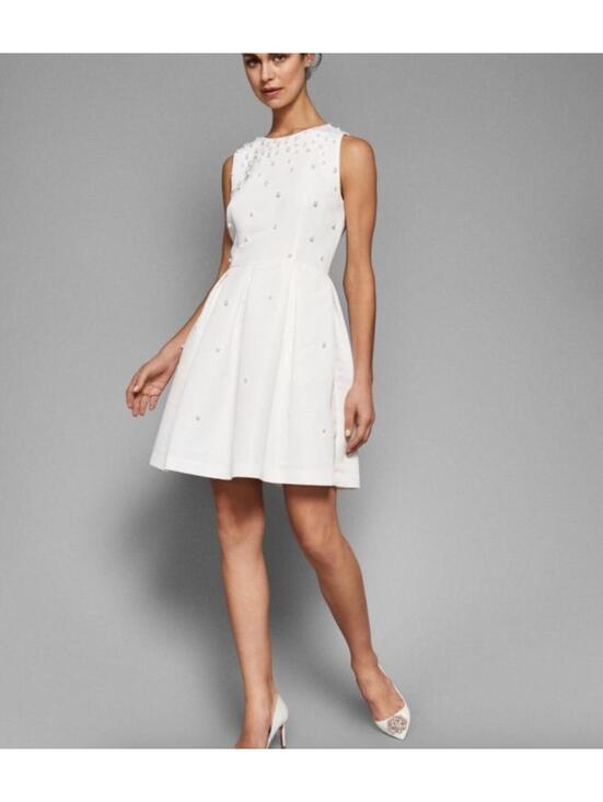 Dresses & Skirts - Ted Baker Milliea Pearl Embellished Dress, White, Size US 8